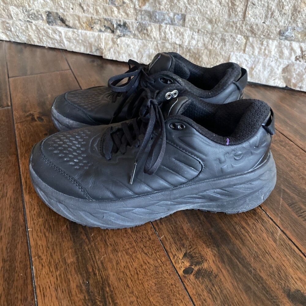 Size 7 - Hoka One One HOKA Bondi SR Wide Black W Leather